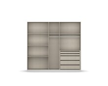 Drehtürenschrank >Modesty< in Glas seidengrau / seidengrau - 226x210x54 (BxHxT)