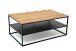 Couchtisch >2142< in Wildeiche Massiv, Gestell Metall schwarz - 95x40x55 (BxHxT)