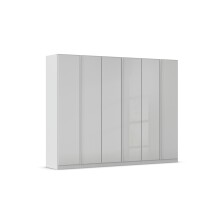 Drehtürenschrank >Monostar< in Glas seidengrau / seidengrau - 271x210x54 (BxHxT)