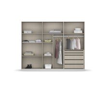 Drehtürenschrank >Modesty< in Glas seidengrau / seidengrau - 271x210x54 (BxHxT)