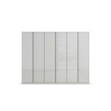 Drehtürenschrank >Monostar< in Glas seidengrau / seidengrau - 271x210x54 (BxHxT)