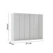 Drehtürenschrank >Modesty< in Glas seidengrau / seidengrau - 271x210x54 (BxHxT)