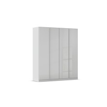 Drehtürenschrank >Monostar< in Glas seidengrau / seidengrau - 181x210x54 (BxHxT)