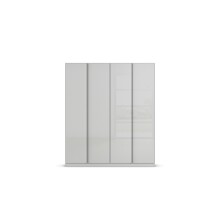 Drehtürenschrank >Monostar< in Glas seidengrau / seidengrau - 181x210x54 (BxHxT)