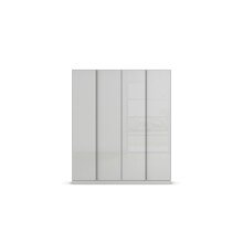 Drehtürenschrank >Monostar< in Glas seidengrau / seidengrau - 181x210x54 (BxHxT)