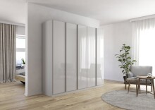 Drehtürenschrank >Monostar< in Glas seidengrau...