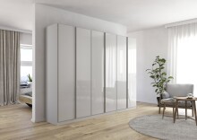 Drehtürenschrank >Monostar< in Glas seidengrau...
