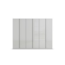 Drehtürenschrank >Monostar< in Glas seidengrau / seidengrau - 271x210x54 (BxHxT)