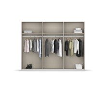 Drehtürenschrank >Modesty< in Glas seidengrau / seidengrau - 271x210x54 (BxHxT)