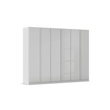 Drehtürenschrank >Modesty< in Glas seidengrau / seidengrau - 271x210x54 (BxHxT)