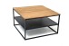 Couchtisch >2143< in Wildeiche massiv, Gestell Metall  schwar - 70x40x70 (BxHxT)