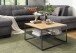 Couchtisch >2143< in Wildeiche massiv, Gestell Metall  schwar - 70x40x70 (BxHxT)