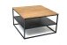 Couchtisch >2143< in Wildeiche massiv, Gestell Metall  schwar - 70x40x70 (BxHxT)