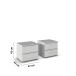 Nachtkommode >Modesty< (2er-Set) in Glas seidengrau / seidengrau  - 47x43x42cm B/H/T