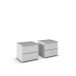 Nachtkommode >Modesty< (2er-Set) in Glas seidengrau / seidengrau  - 47x43x42cm B/H/T