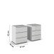 Nachtkommode >Modesty< (2er-Set) in Glas seidengrau / seidengrau - 47x62x42cm B/H/T