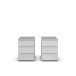 Nachtkommode >Modesty< (2er-Set) in Glas seidengrau / seidengrau - 47x62x42cm B/H/T