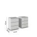Nachtkommode >Modesty< (2er-Set) in Glas seidengrau / seidengrau - 47x62x42cm B/H/T