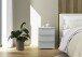 Nachtkommode >Modesty< (2er-Set) in Glas seidengrau / seidengrau - 47x62x42cm B/H/T