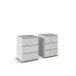Nachtkommode >Modesty< (2er-Set) in Glas seidengrau / seidengrau - 47x62x42cm B/H/T