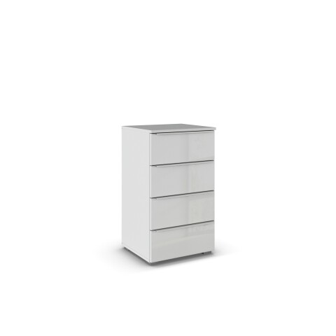 Kommode >Modesty< in Glas seidengrau / seidengrau - 47x81x42 (BxHxT)
