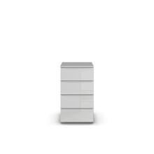 Kommode >Modesty< in Glas seidengrau / seidengrau - 47x81x42 (BxHxT)
