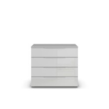 Kommode >Modesty< in Glas seidengrau / seidengrau - 93x81x42 (BxHxT)