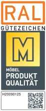 Kommode >Modesty< in Glas seidengrau / seidengrau - 93x81x42 (BxHxT)