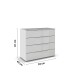 Kommode >Modesty< in Glas seidengrau / seidengrau - 93x81x42 (BxHxT)