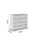 Kommode >Modesty< in Glas seidengrau / seidengrau - 93x81x42 (BxHxT)