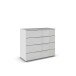 Kommode >Modesty< in Glas seidengrau / seidengrau - 93x81x42 (BxHxT)