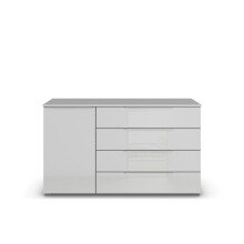 Sideboard >Modesty< in Glas seidengrau/seidengrau 140x81x42cm (BxHxT)