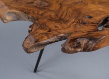 Couchtisch >Tallus< in braun, Teakholz + Metall - 100x40x40cm (LxBxH)
