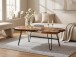 Couchtisch >Tallus< in braun, Teakholz + Metall - 100x40x40cm (LxBxH)