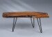 Couchtisch >Tallus< in braun, Teakholz + Metall - 100x40x40cm (LxBxH)