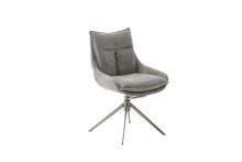 Küchenstuhl >PARKER< (2-er Set) in Anthrazit, Polyester - 57x85x65cm (BxHxT)