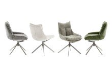 Küchenstuhl >PARKER< (2-er Set) in Anthrazit, Polyester - 57x85x65cm (BxHxT)