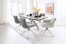Küchenstuhl >PARKER< (2-er Set) in Anthrazit, Polyester - 57x85x65cm (BxHxT)