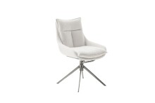 Küchenstuhl >PARKER< (2-er Set) in Creme, Polyester - 57x85x65cm (BxHxT)
