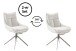 Küchenstuhl >PARKER< (2-er Set) in Creme, Polyester - 57x85x65cm (BxHxT)