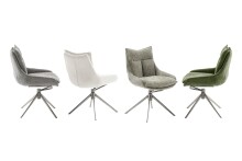 Küchenstuhl >PARKER< (2-er Set) in Cappuccino, Polyester - 57x85x65cm (BxHxT)