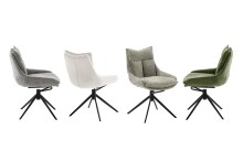 Küchenstuhl >PARKER< (2-er Set) in Anthrazit, Polyester - 57x85x65cm (BxHxT)