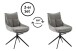 Küchenstuhl >PARKER< (2-er Set) in Anthrazit, Polyester - 57x85x65cm (BxHxT)
