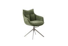 Küchenstuhl >PARKER< (2-er Set) in Olive, Polyester - 65x85x65cm (BxHxT)