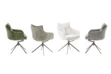 Küchenstuhl >PARKER< (2-er Set) in Olive, Polyester - 65x85x65cm (BxHxT)