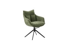 Küchenstuhl >PARKER< (2-er Set) in Olive, Polyester - 65x85x65cm (BxHxT)
