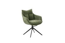 Küchenstuhl >PARKER< (2-er Set) in Olive, Polyester - 65x85x65cm (BxHxT)
