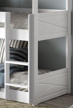 Etagenbett >SCOTT< in Kiefer weiß lackiert - 206x199,8x105,4 (BxHxT)