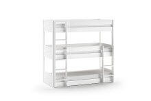 Etagenbett >SCOTT< in Kiefer weiß lackiert - 206x199,8x105,4 (BxHxT)