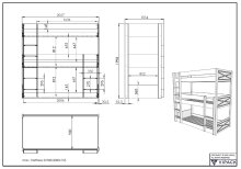 Etagenbett >SCOTT< in Kiefer weiß lackiert - 206x199,8x105,4 (BxHxT)